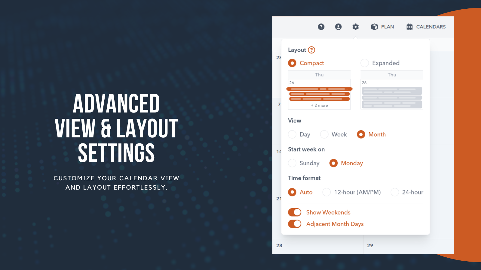 Customize your calendar